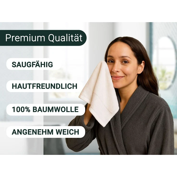 ZOLLNER Gästehandtücher, Walkfrottier (10-St), 30x50 cm, 100% Baumwolle, vom Hotelwäschespezialisten – Bild 3