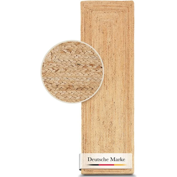 carpetfine Teppich Nele Juteteppich Naturfaser, rechteckig, Höhe: 6 mm, geflochtener Wendeteppich aus 100% Jute, quadratisch und als Läufer – Bild 3