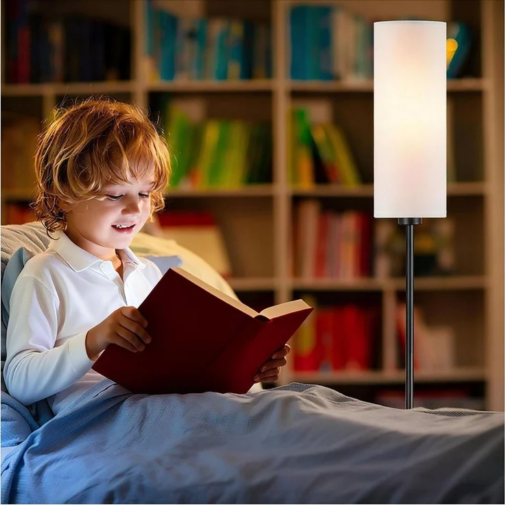 Ophy Stehlampe Stehlampe modern mit Fernbedienung – dimmbar, Fußschalter, inkl. 9 W LED, für Wohnzimmer & Raumecken – Bild 4