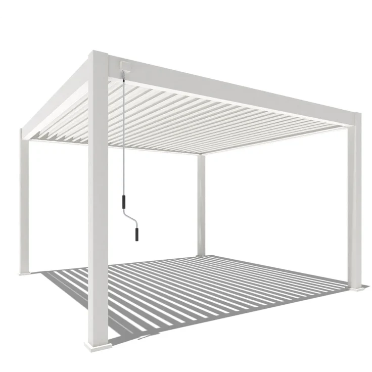 Weide Deluxe Plus | Pergola Voll Aluminium freistehend | 4 x 4 M | Lamellendach weiß – Bild 1