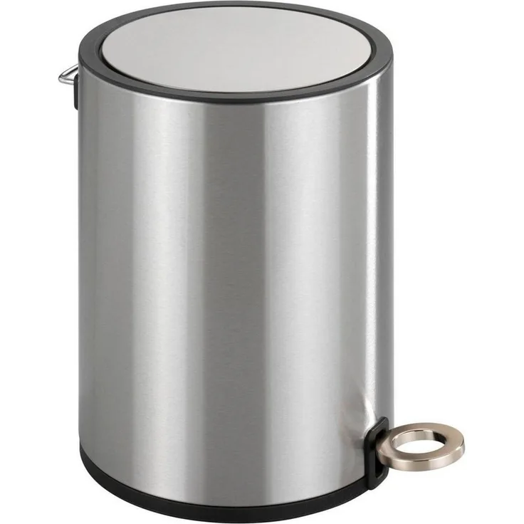 WENKO MONZA Kosmetikeimer 3 Liter, Silber glänzend, Easy Close, Edelstahl