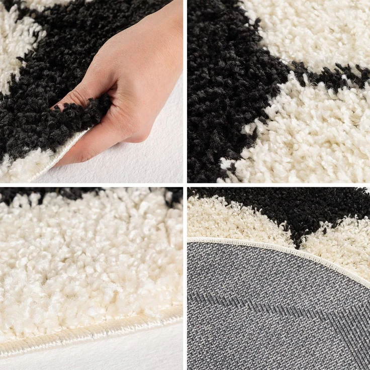 Kinder Teppich Francesco rund - 100 cm Durchmesser - Schwarz – Bild 3
