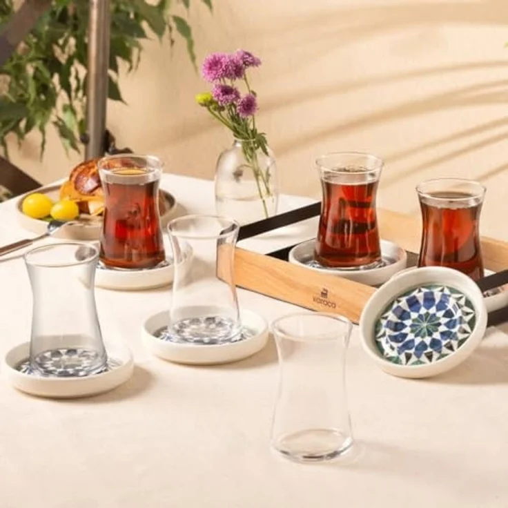 Karaca Teeservice Roman 12 tlg. Keramik Teeset 10 cm - Elegantes Tee Service-Set – Bild 3