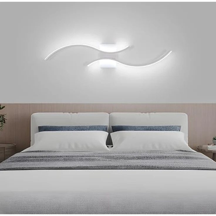 Goeco Wandleuchte Innen 80 cm 27W 3000 lm Moderne LED Wandleuchte Kaltlicht 6500K mit 2 Acrylglasröhren Wandleuchte Weiß für Schlafzimmer Wohnzimmer Treppe Küche – Bild 9