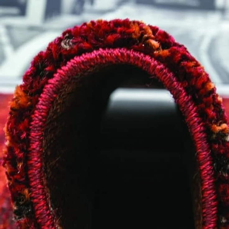 Vimoda Teppich Wohnzimmerteppich Rot dicht und weich, Rechteckig, Höhe: 19 mm, Sehr Dicht & soft meliert, Teppich Terracotta (Feuer Farbe) – Bild 6