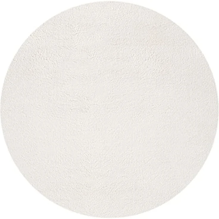 the carpet Relax Moderner Flauschiger Kurzflor Teppich, Anti-Rutsch Unterseite, Waschbar bis 30 Grad, Super Soft, Felloptik, Creme, 200x200 cm Rund – Bild 3