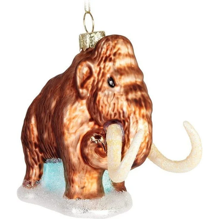 BRUBAKER Weihnachtsbaumkugel Mammut Weihnachtskugel aus Glas - Handbemalt Steinzeit Elefant (1 St), Lustig - Christbaumkugel Figuren Weihnachtsdeko – Bild 4
