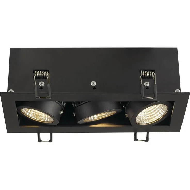 SLV KADUX LED Triple DL Set, mattschwarz, 38°, 3000K, inkl. Treiber - Downlights