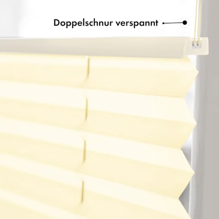 Sonello Plissee Klemmfix ohne Bohren 85cm x 220cm Creme Plisseerollo | Klemmrollo, Sonnenschutz für Tür & Fenster, Blickdicht, Sichtschutz, Fensterrollo, Fertigplissee Rollo - einfache Montage – Bild 5