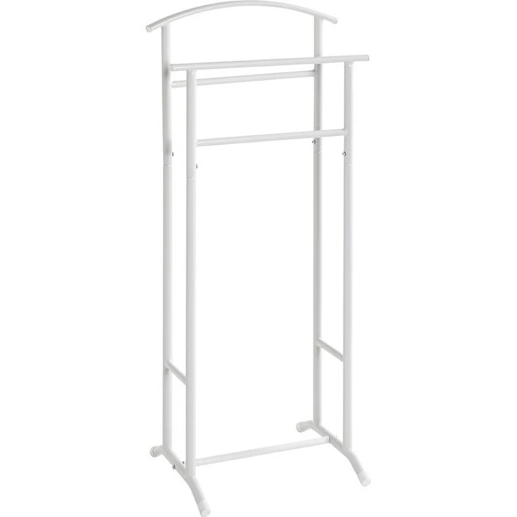 Haku Herrendiener aus Stahlrohr, weiß pulverbeschichtet, freistehender Anzugständer fürs Schlafzimmer, 48x36x107 cm – Bild 1