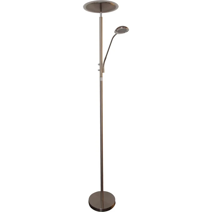 LED Stehlampe, Nickel matt, Glas satiniert weiß, H 180 cm – Bild 1