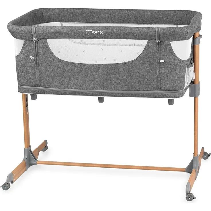 Momi SMARTBED 4-in-1 Kinderbeistellbetten bis 15 kg, Beistellbett für Babys mit Matratze, Höhenverstellbar