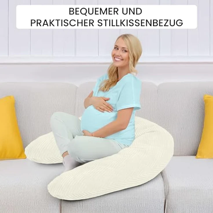 Amilian Stillkissenbezug 170 cm - Kissenbezug für Schwangerschaftskissen, Seitenschläferkissen, weicher und pflegeleichter Bezug - ideal als Ersatzbezug – Bild 3