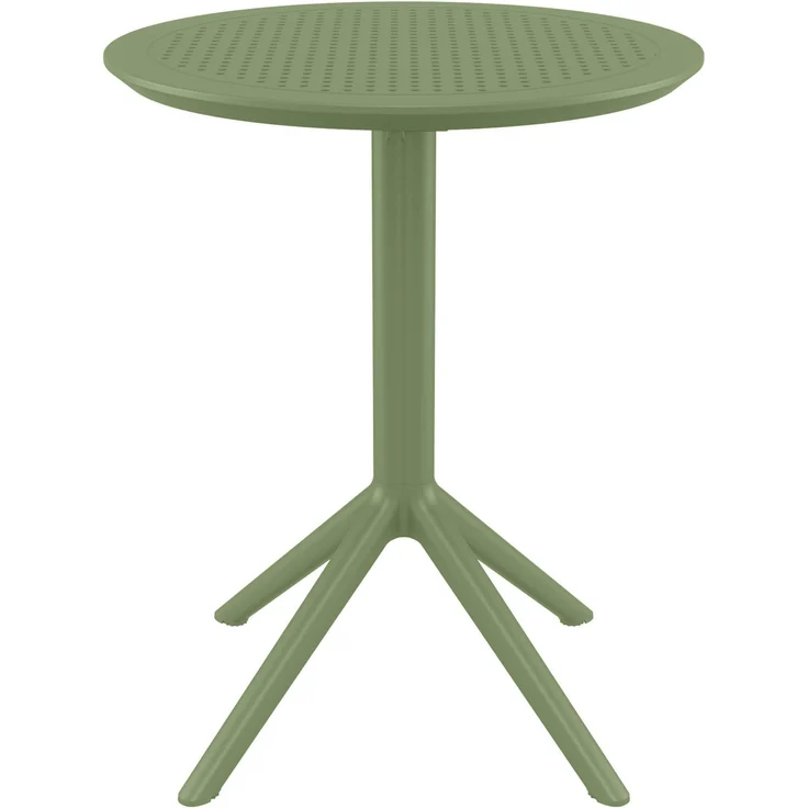 CLP Klapptisch wetterfest Sky klappbarer Gartentisch für den Außenbereich,Form:rund;Farbe:oliv – Bild 4