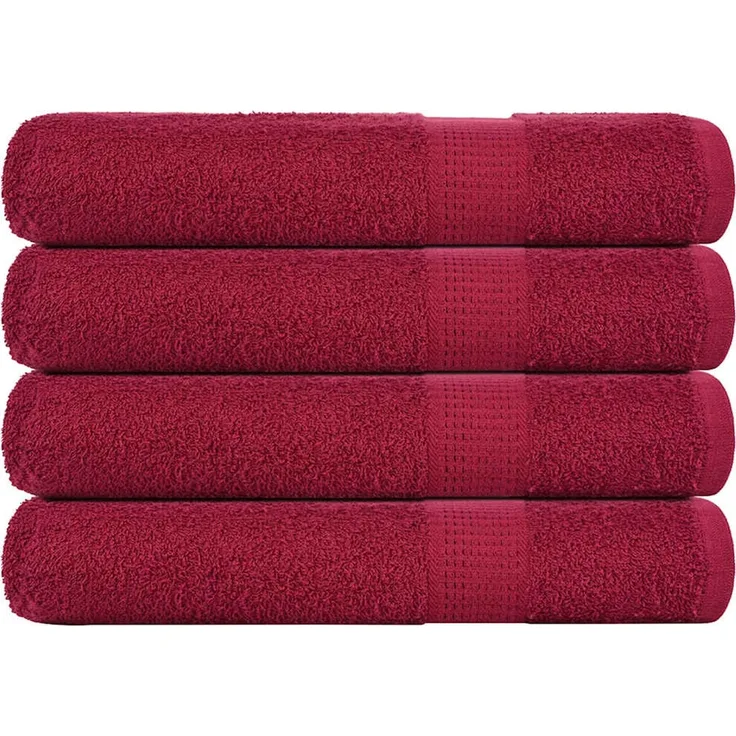 vidaXL Handtücher FROGN 4 Stk. Bordeaux 100x200 cm 360 g/m² 136747