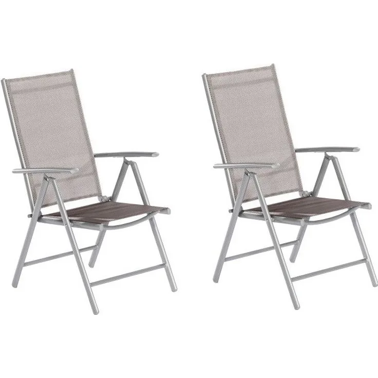 Amalfi Gartensessel, klappbar, silber/diamantbraun, 2er Set