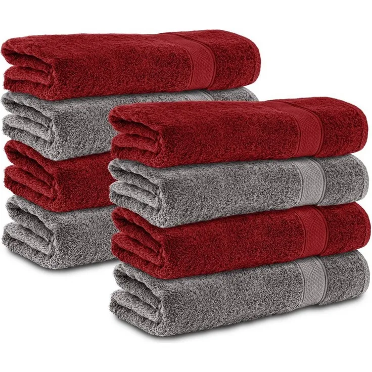 Komfortec Handtuch Set 50x100, Handtücher, Frottee (Packung, 8-St), 100% Baumwolle, Flauschig & Saugfähig, Weich, Towel
