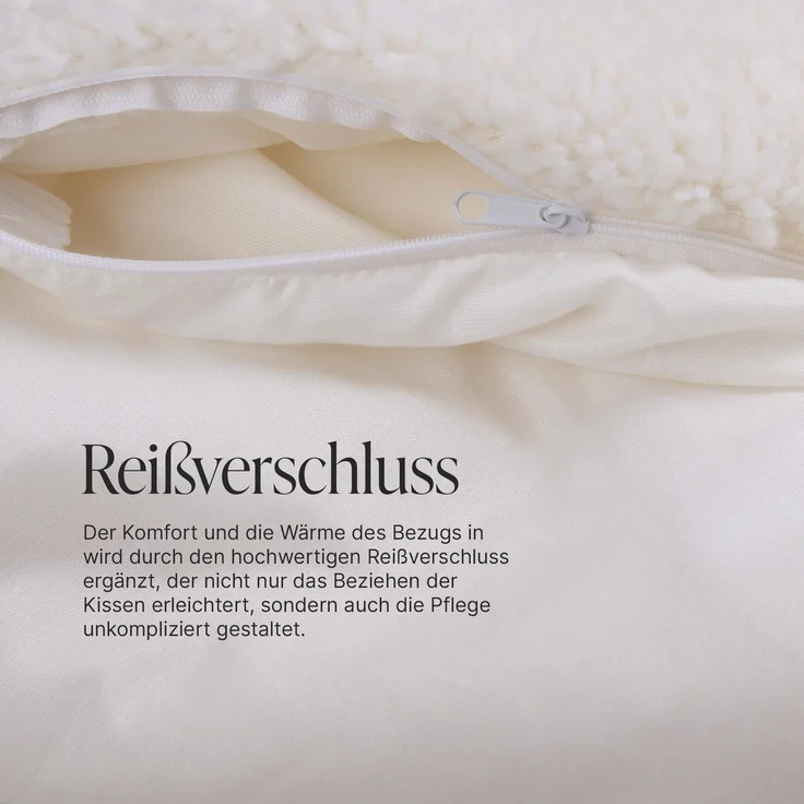Wende Bettdecke 135x200cm Lammflor Optik - Steppbett Sherpa-Fleece und Mikrofaser Seite - warme Steppdecke (1400g Füllung) - Wende-Design - Öko Tex 135x200cm inkl. 40x80 Kissen – Bild 8