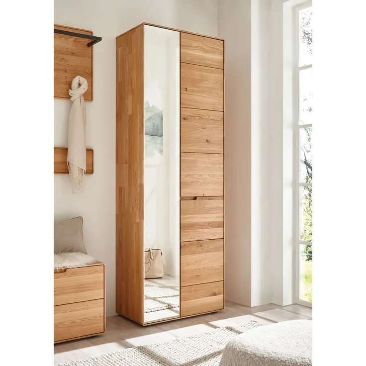 Garderobenschrank 70x204cm "Kent" Wildeiche massiv