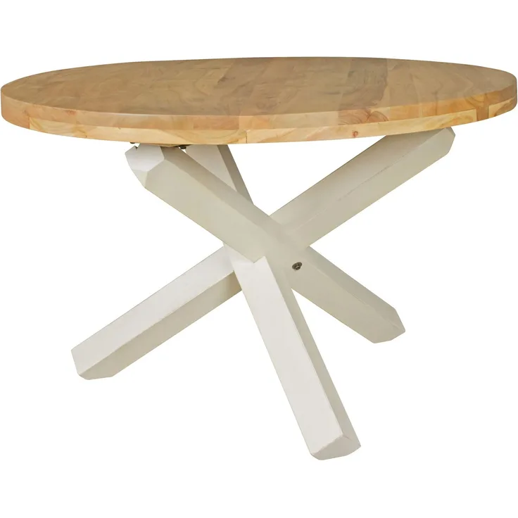 Esszimmertisch BOHA rund 120cm Akazie Massivholz Landhausstil braun 4 Personen