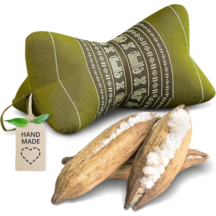 livasia Nackenstützkissen Knochenkissen, vegan und handgefertigt, Ø 15x32 cm, Kapok