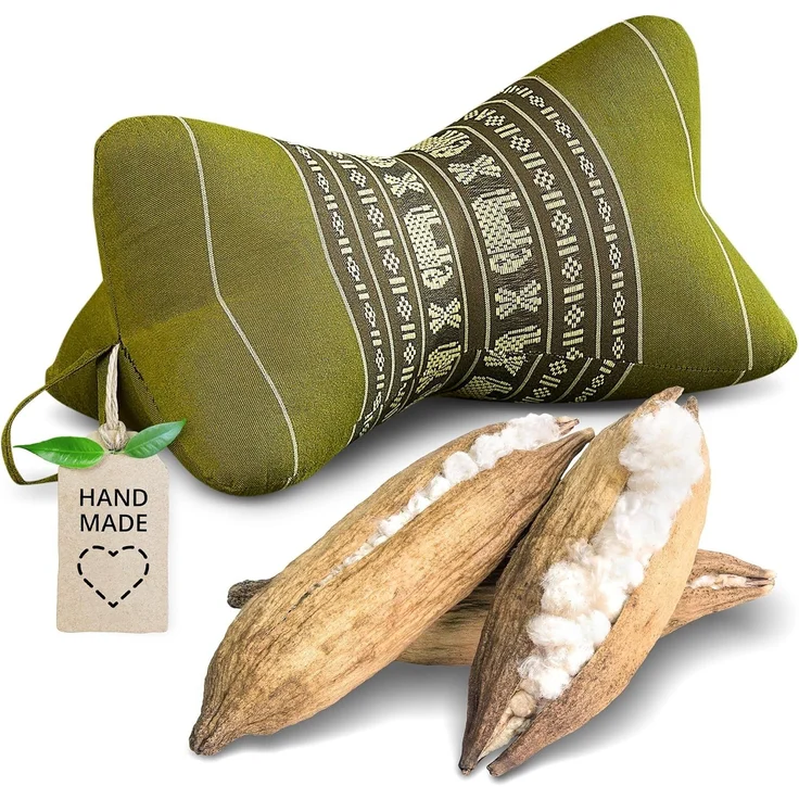 livasia Nackenstützkissen Knochenkissen, vegan und handgefertigt, Ø 15x32 cm, Kapok – Bild 1