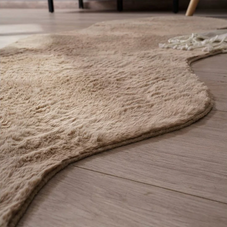 Paco Home Fellteppich Pelt 640, fellförmig, Höhe: 16 mm, Kunstfell, Uni Farben, sehr weicher Flor – Bild 3