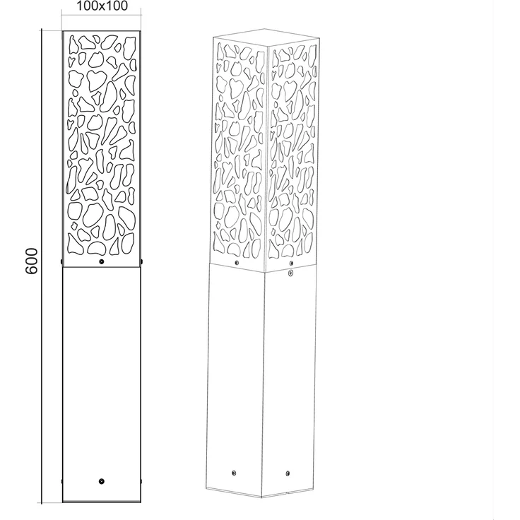 LED Sockelleuchte eckig Edelstahl in Anthrazit, Höhe 60cm, IP44 – Bild 8