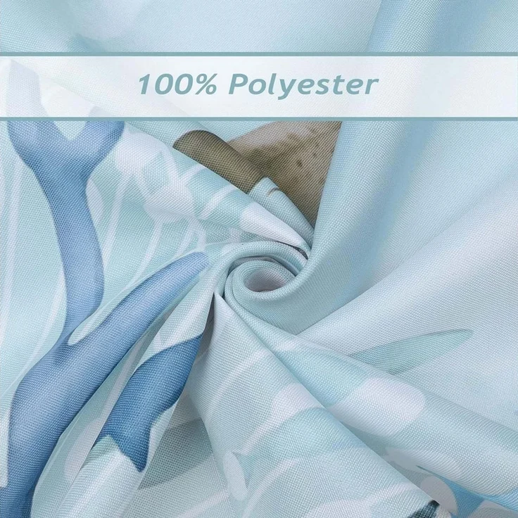 Zyronn Duschvorhang Anti-Schimmel Wasserdicht Polyester Stoff Waschbar Bad Vorhäng Breite 200 cm – Bild 3