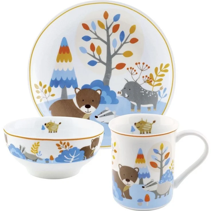 PURESIGNS Kindergeschirr-Set FRIENDS (3-tlg), 1 Personen, Porzellan, Essgenuss für die Kleinen – Bild 5
