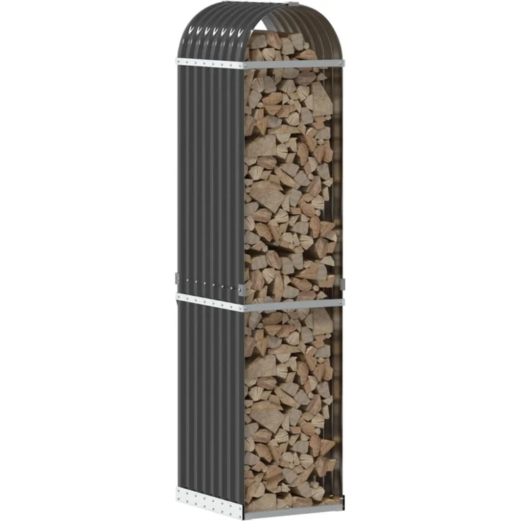 vidaXL Holzkorb Anthrazit 40x45x170 cm Verzinkter Stahl 364558 – Bild 10