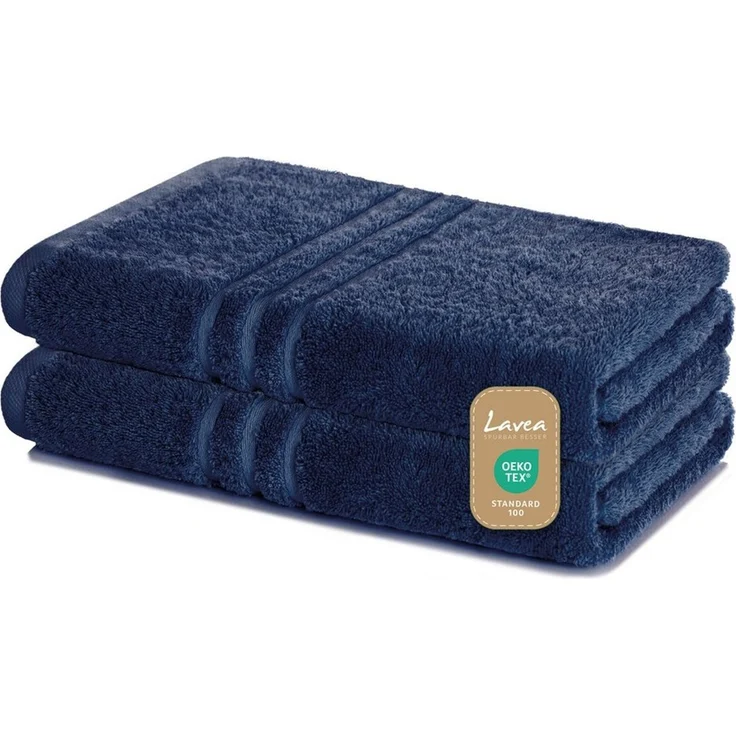 2er Set Duschtuch 70x140 cm, Frottierserie Elena, Navy – Bild 1