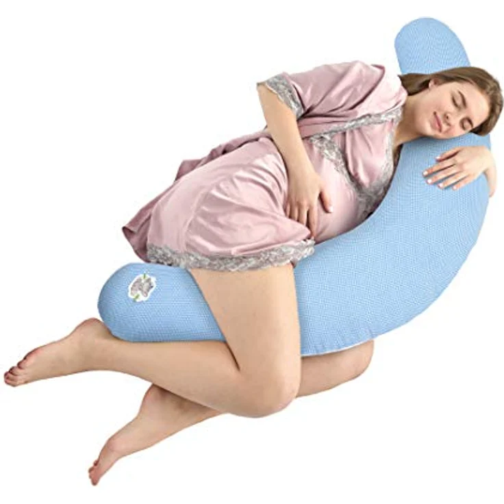 SEI Design Stillkissen Seitenschläferkissen Babynestchen Kuschelnest 170x30 cm, Schwangerschaftskissen mit Bezug, Schwangerschaftskissen mit Bezug, Bezug 100% Baumwolle – Bild 9