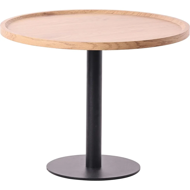 CLP 2er Set Beistelltische Aspen runde Tischplatten mit schwarzem Metallgestell,natura – Bild 4