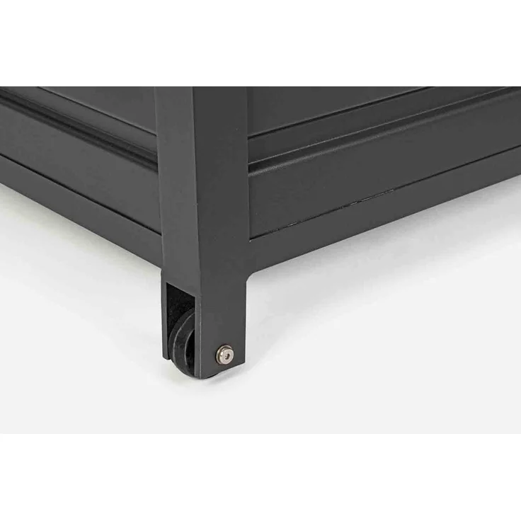 Gartentruhe Citanal aus Aluminium, modern und wetterfest, anthrazit, mit Rädern und Gasdruckfeder – Bild 4