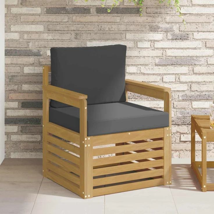 vidaXL 2 Stück Outdoor-Sofagarnitur Polyester Weiß und Anthrazit 3439084 – Bild 1
