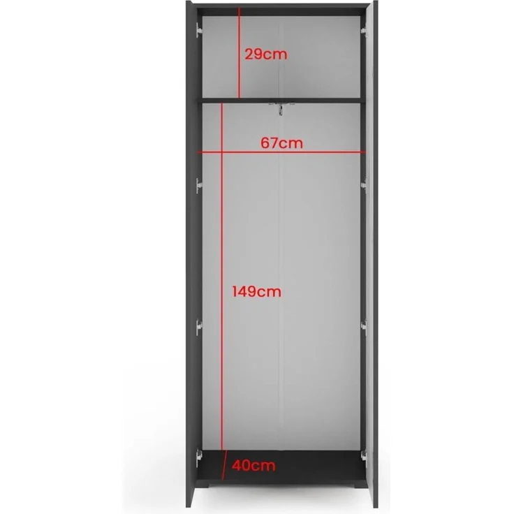 Garderoben-Set Rosario Version 2 mit Lamellen, Kleiderschrank mit Polsterplatten und Schuhschrank (Schwarz / Eiche Artisan, Trinity 02), 225 x 40 x 140 cm – Bild 5