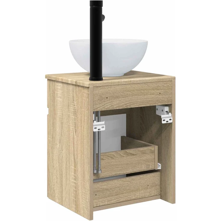 vidaXL Wandmontierter Waschbeckenunterschrank Sonoma-Eiche 890544 – Bild 4
