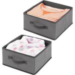 Aufbewahrungsbox Stoffbox Organizer 2er Set mDesign Griff Kunstfaser Dunkelgrau