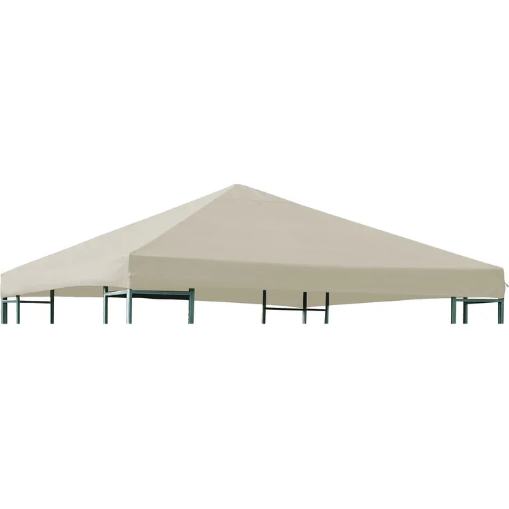 DEGAMO Ersatz-Dachplane für Metall- und Alupavillon, Polyester + PVC, ecru, 3x3 Meter