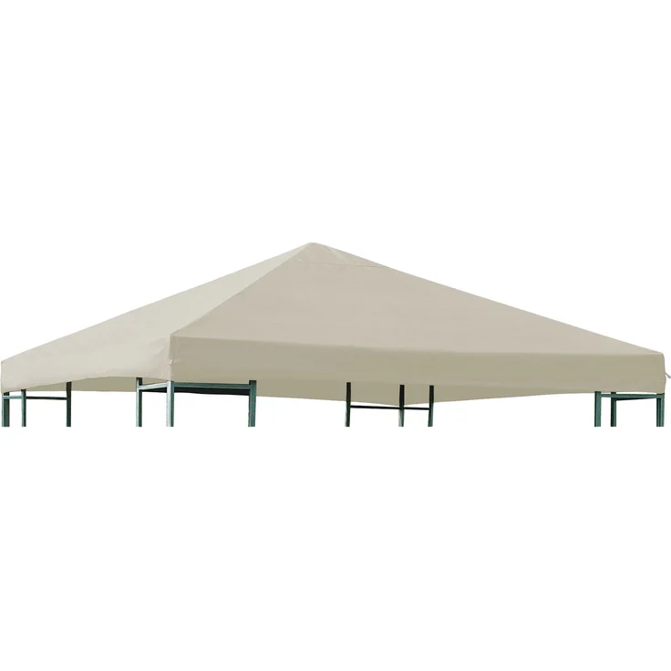 DEGAMO Ersatz-Dachplane für Metall- und Alupavillon, Polyester + PVC, ecru, 3x3 Meter – Bild 1