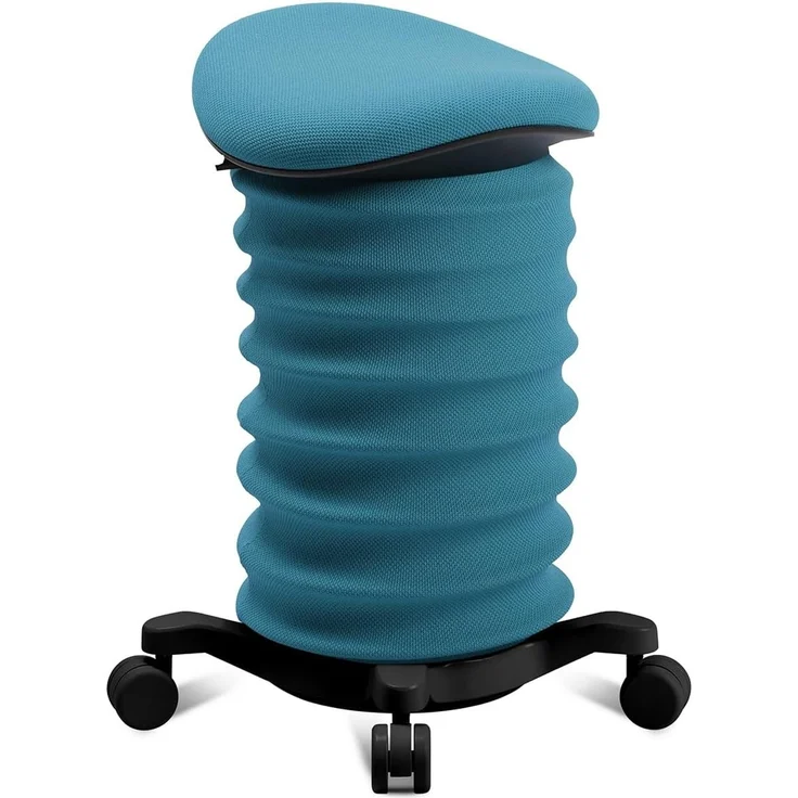TOPSTAR Sitness 4D mit Rollen - AGR-Zertifiziert Dynamischer Sitzhocker schwarz - Petrol, ergonomischer Bürohocker - höhenverstellbar - stärkt den Rücken - entlastet die Bandscheiben – Bild 1
