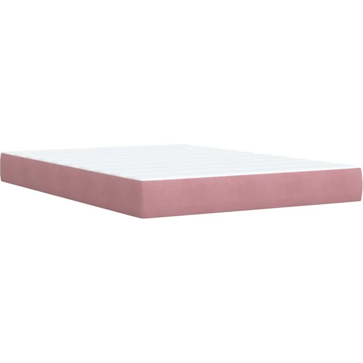 vidaXL Boxspringbett mit Matratze Rosa 140x200 cm Samt 3285292 – Bild 6