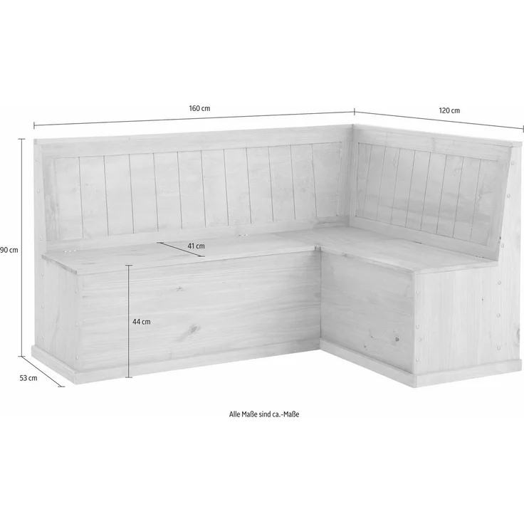 Home affaire Eckbank Sara, TOPSELLER! (Eckbank, OTTOs Choice), aus massiver Kiefer in 2 Größen, Stauraummöglichkeiten – Bild 3