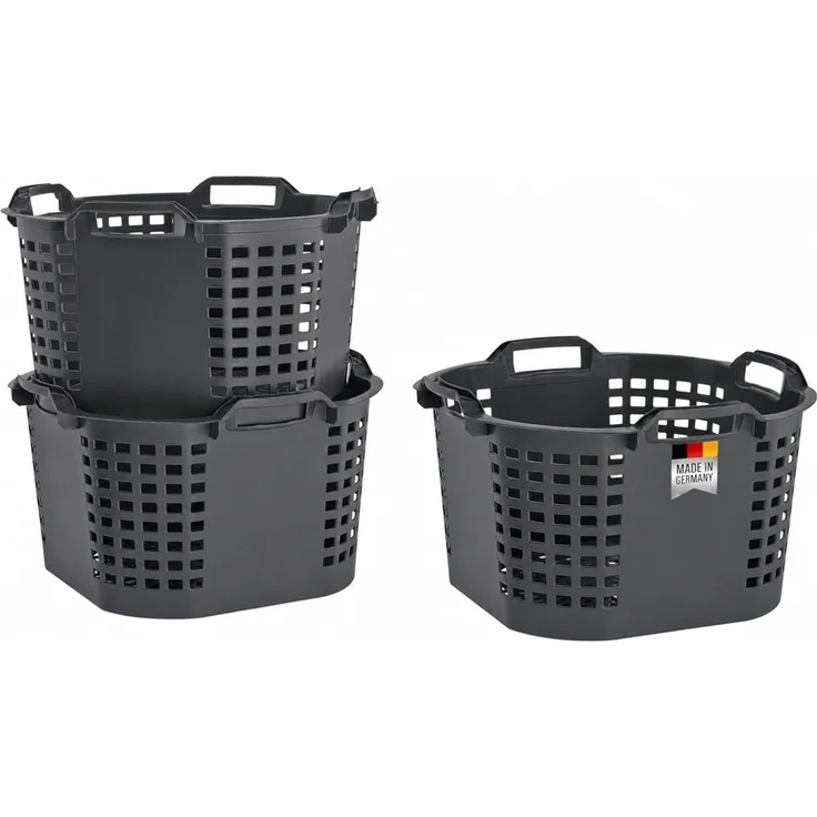 Erntekörbe Gartenkorb groß Lebensmittelecht 50L Obstkorb 54x31cm ineinander & übereinander stapelbar | Made in Germany als Obstkorb, Laubkorb und vielseitiger Erntekorb – Bild 1