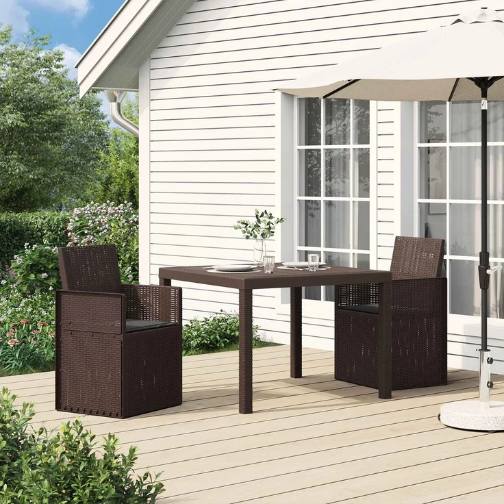 vidaXL Garten Esszimmerstühle 2 stk. Braun und Anthrazit PP 899990 – Bild 1