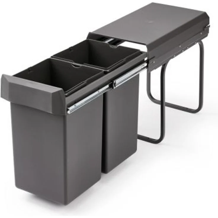 Double deluxe, Abfallsammler für Drehtüren, anthrazit – Bild 1