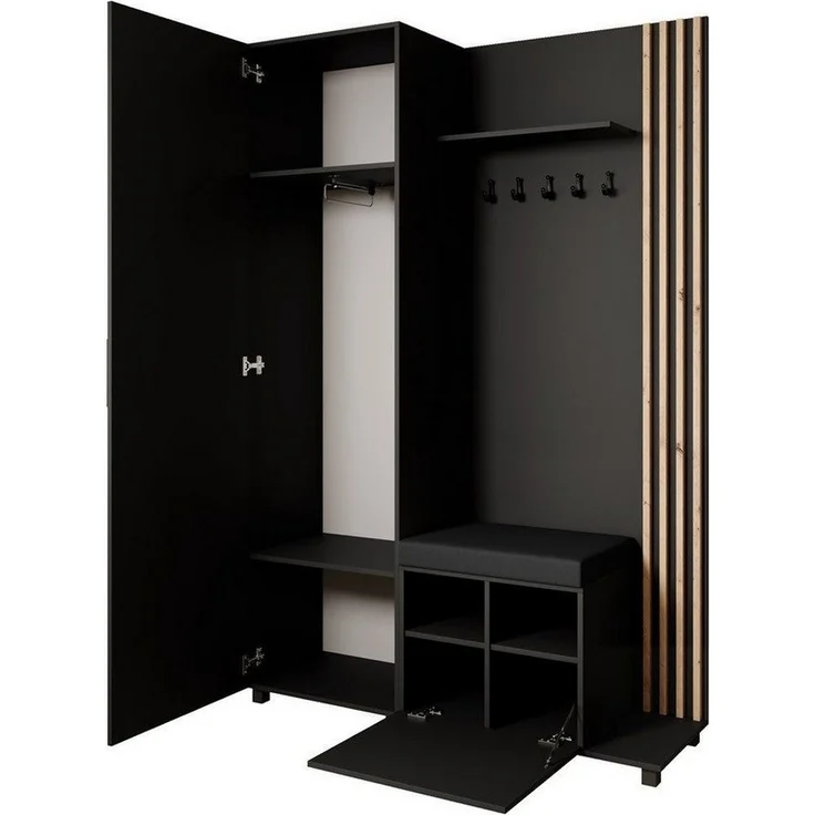 Beautysofa Garderoben-Set Livia – Design, Funktion und Ordnung in Perfektion, (Geräumiger Schuhschrank, mit praktischer Kleiderstange) – Bild 1