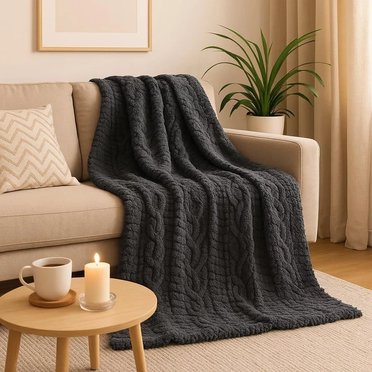 Wohndecke Kuscheldecke BOZEN Ornament Flauschig XXL Größe 150x200 cm, Betz, Wohndecke XXL Warm Sofadecke Decke Couch Fleecedecke – Bild 2