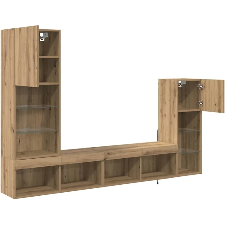 vidaXL TV-Wandgeräte 4 stk. Artisan-Eiche Holzwerkstoff 3402945 – Bild 9